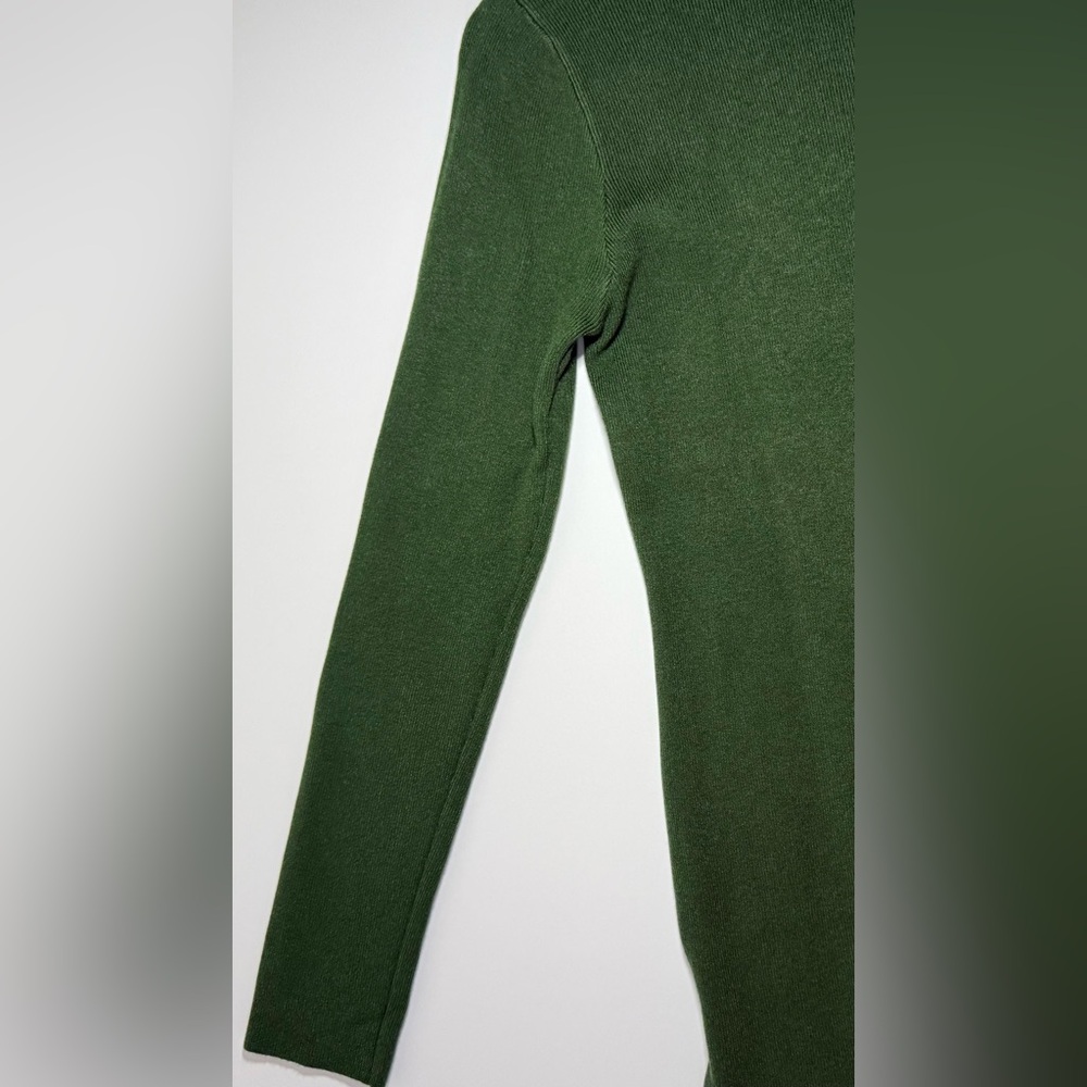NWT Midi Knitted Ribbed Turtleneck Bodycon Sweater Dress Green Size M/L - Picture 8 of 13